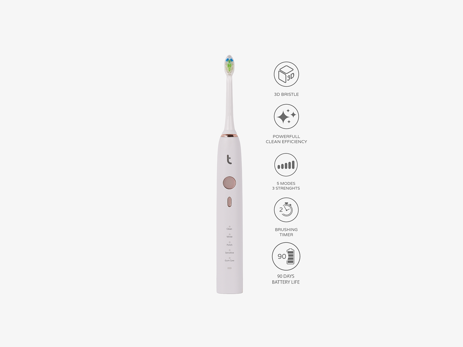 ToothBruzh E-Serie Mono White - Sonische elektrische tandenborstel-Tandenborstel.nl