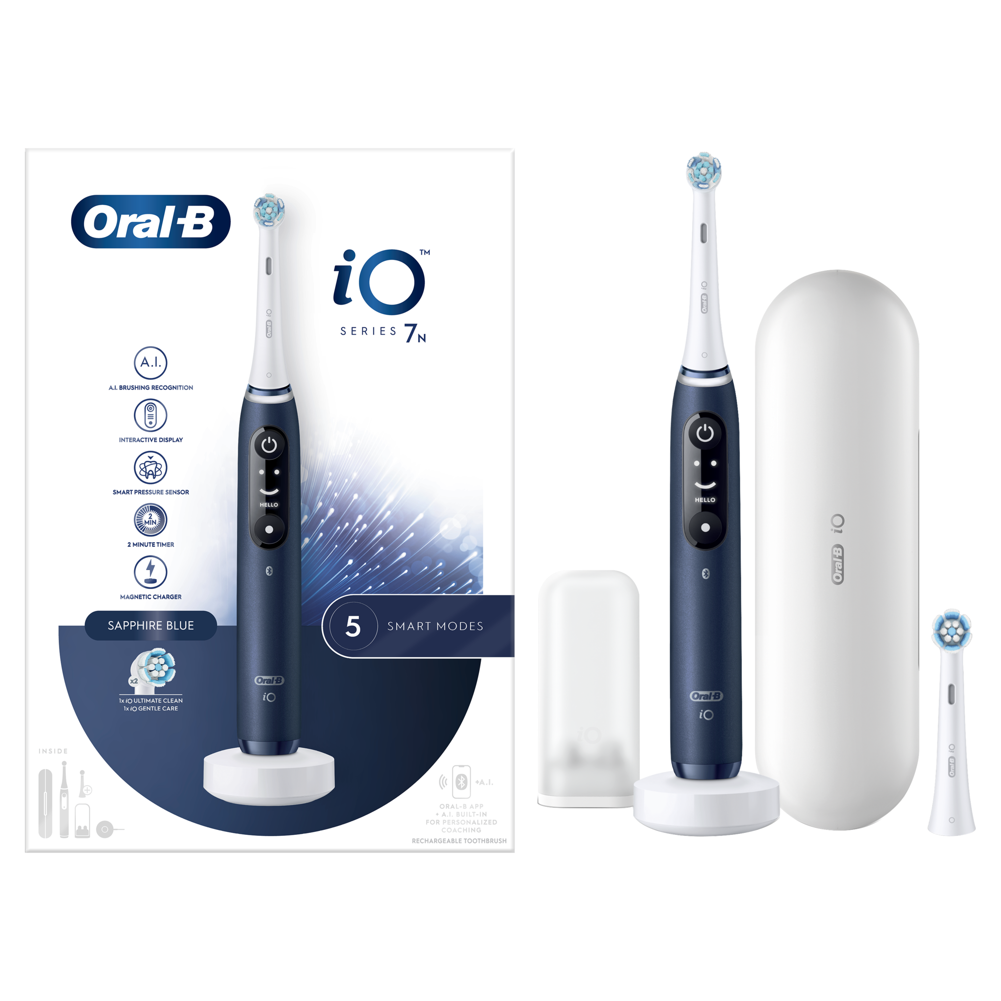 Oral-B iO 7 Sapphire Blue elektrische tandenborstel-Tandenborstel.nl