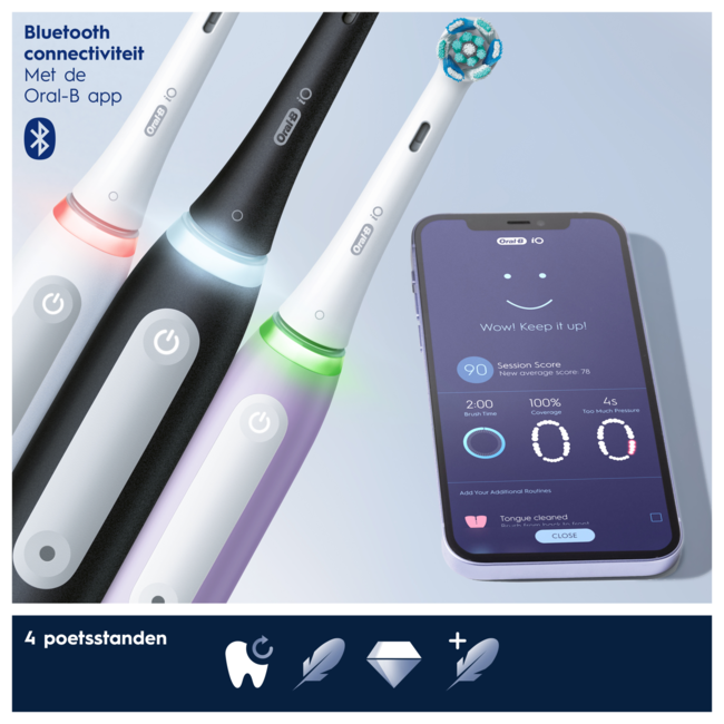 Oral-B iO 4 Black - elektrische tandenborstel-Tandenborstel.nl