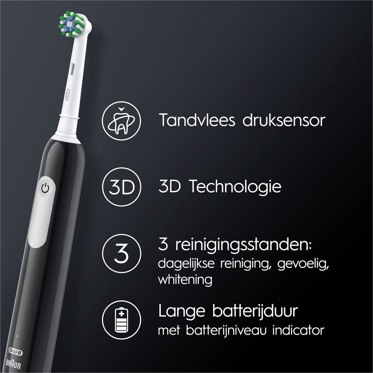 Oral-B Pro Series 1 Cross Action Black Elektrische tandenborstel-Tandenborstel.nl