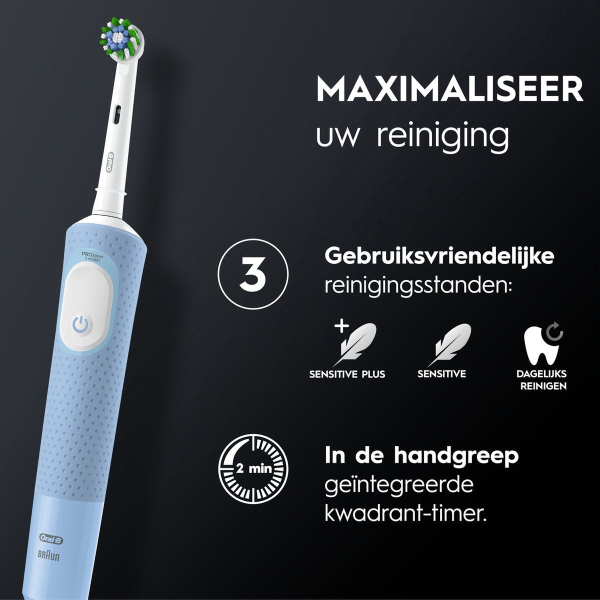 Oral-B Vitality Pro Blauw - Elektrische Tandenborstel-Tandenborstel.nl